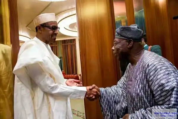 President Buhari And Obasanjo In Closed-Door Meeting At The Presidential Villa